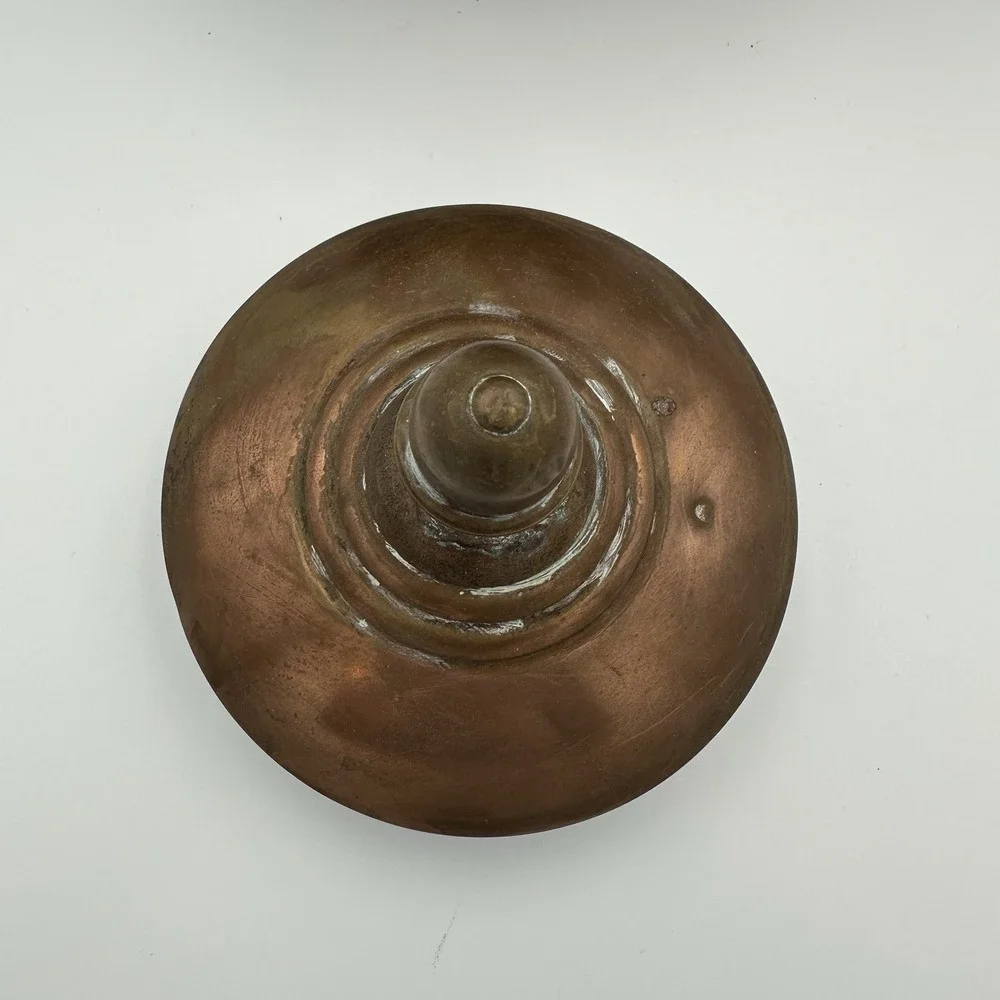 Antique English Dovetail Joint Copper‎ Fireside Kettle Goose Neck Spout
